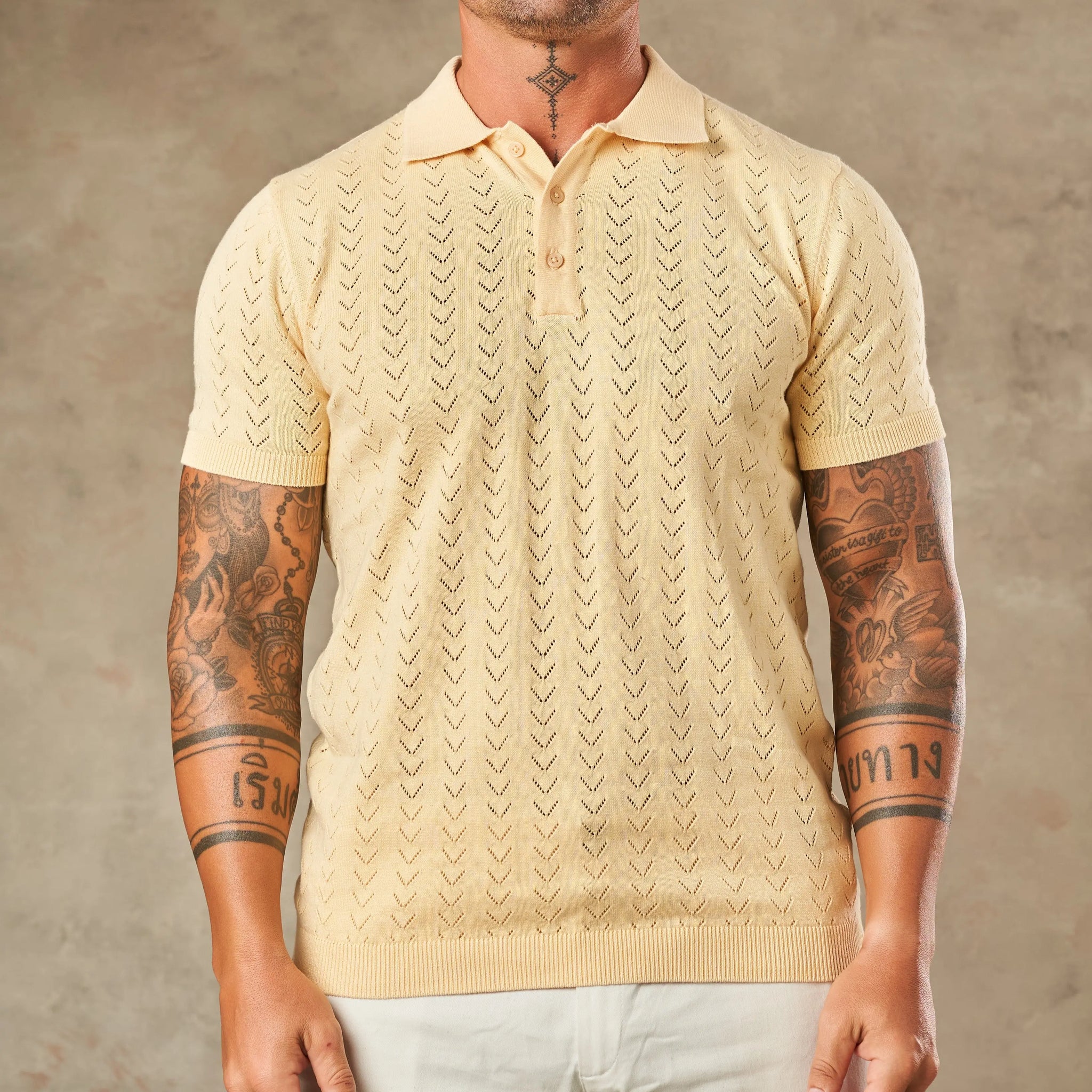 Sorrento Chevron Knit Polo - Legacy London