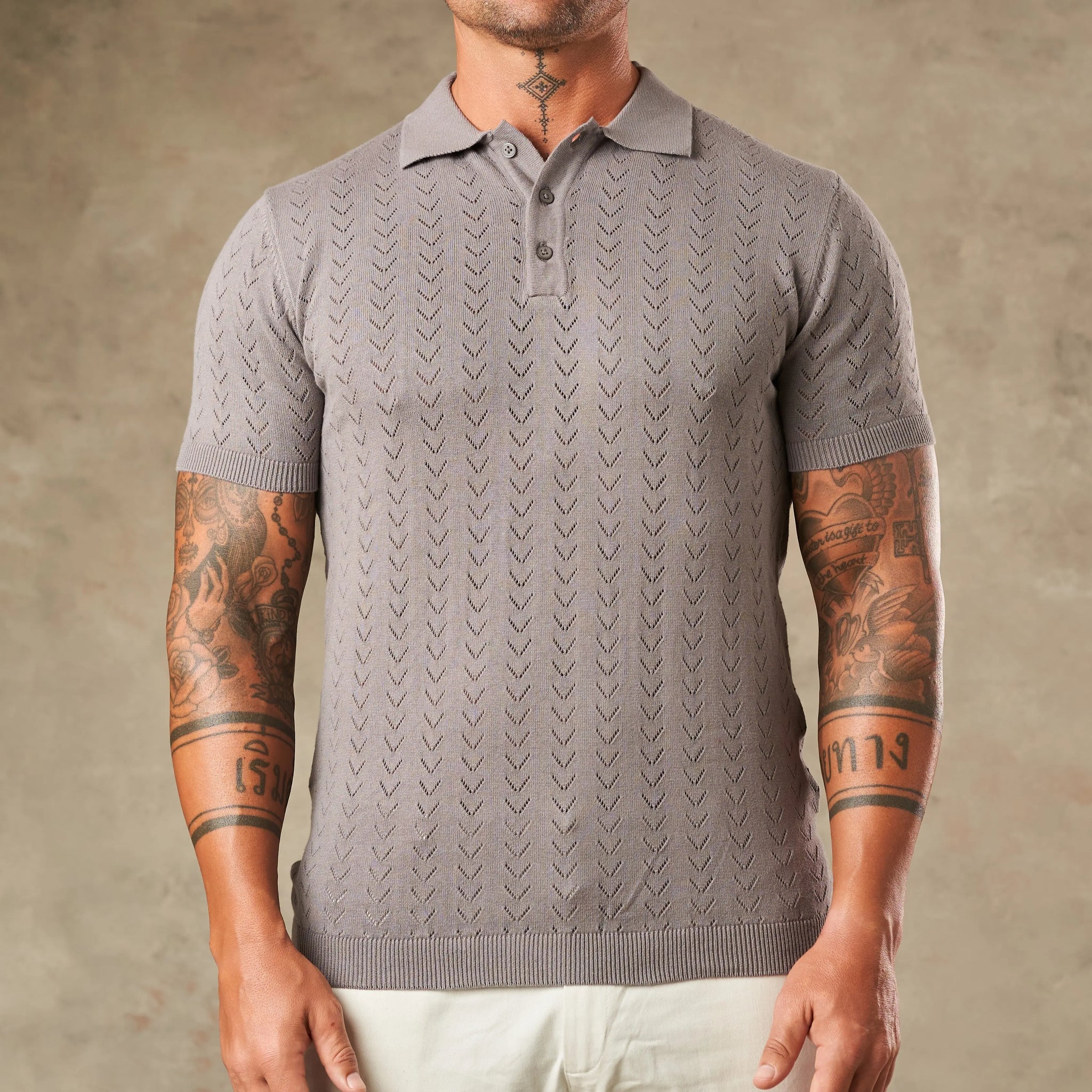 Sorrento Chevron Knit Polo - Legacy London