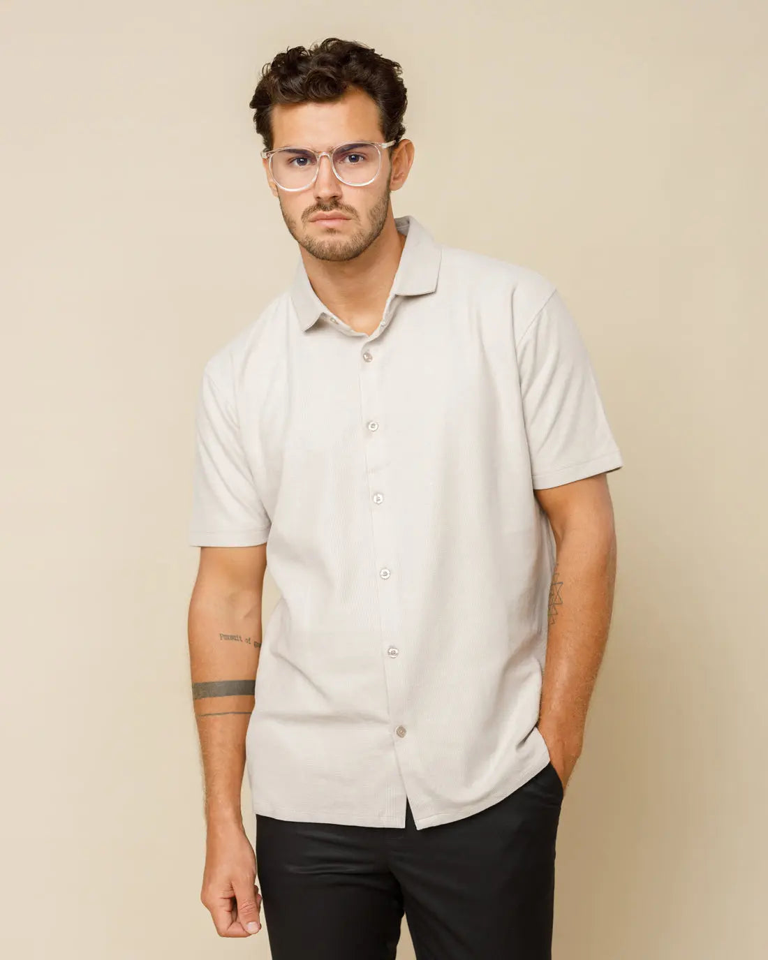 Spread Collar Button Down Shirt  - Legacy London