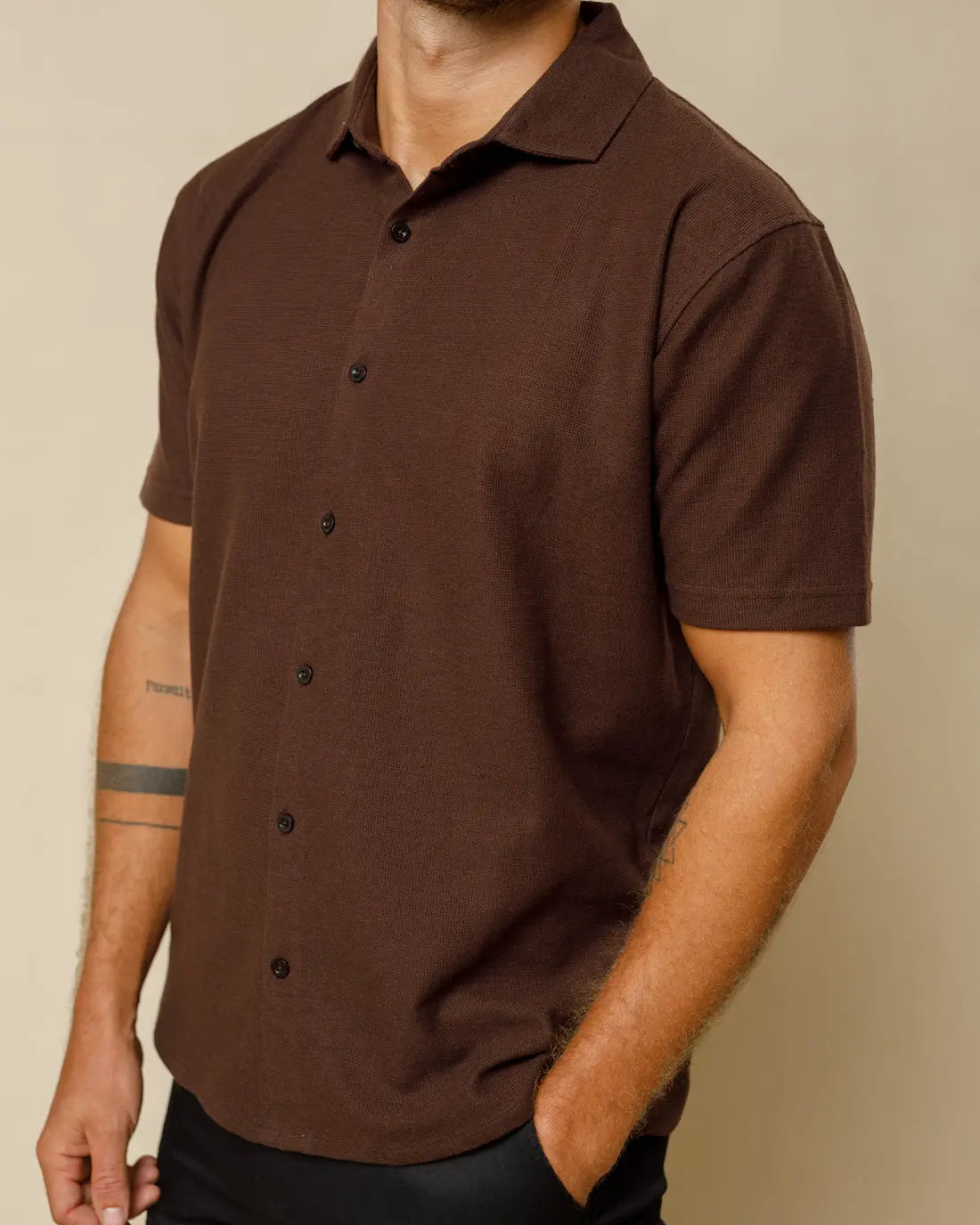 Spread Collar Button Down Shirt  - Legacy London