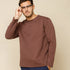 Textured Crewneck Jumper Brown-XXL - Legacy London
