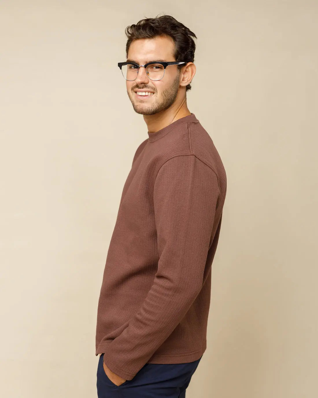 Textured Crewneck Jumper  - Legacy London
