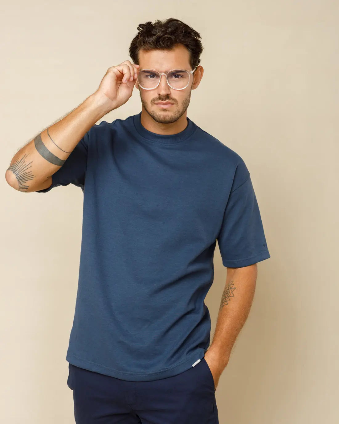 The Legacy London Oversized Boxy Tee Light-Navy-XL - Legacy London