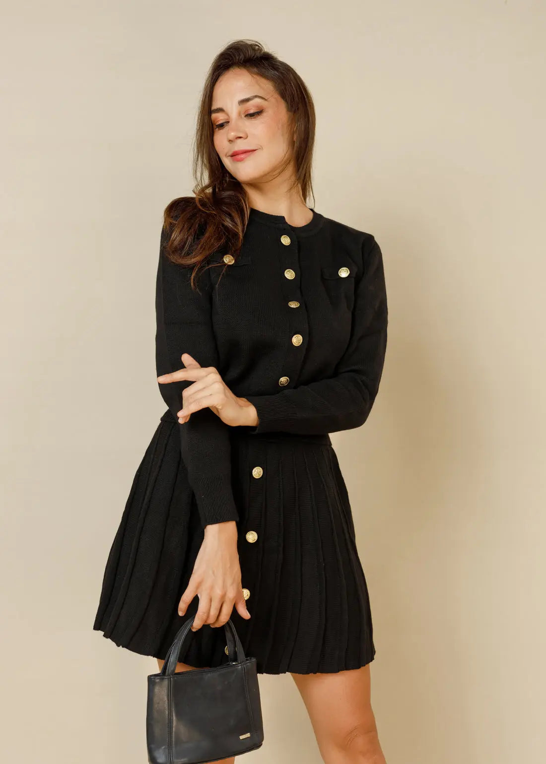 The Windsor Knit Blouse & Mini Skirt  - Legacy London