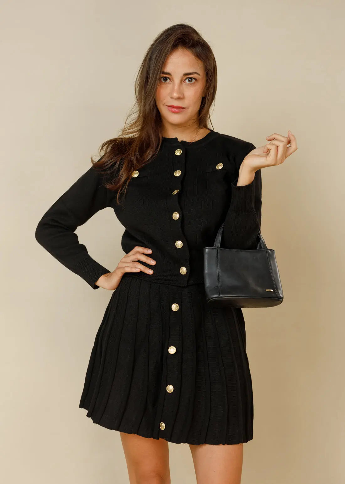 The Windsor Knit Blouse & Mini Skirt  - Legacy London