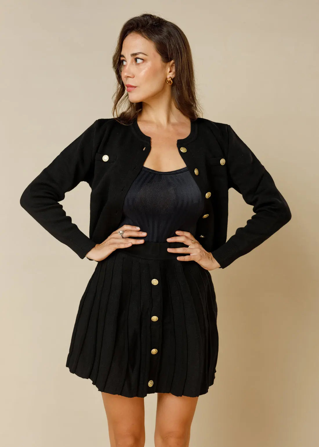 The Windsor Knit Blouse & Mini Skirt  - Legacy London
