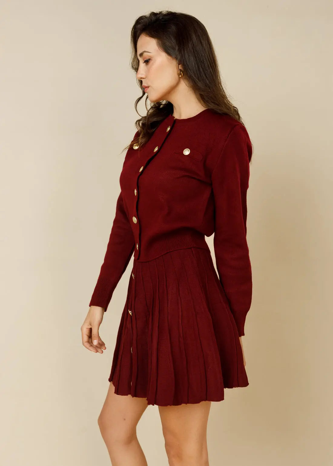The Windsor Knit Blouse & Mini Skirt  - Legacy London