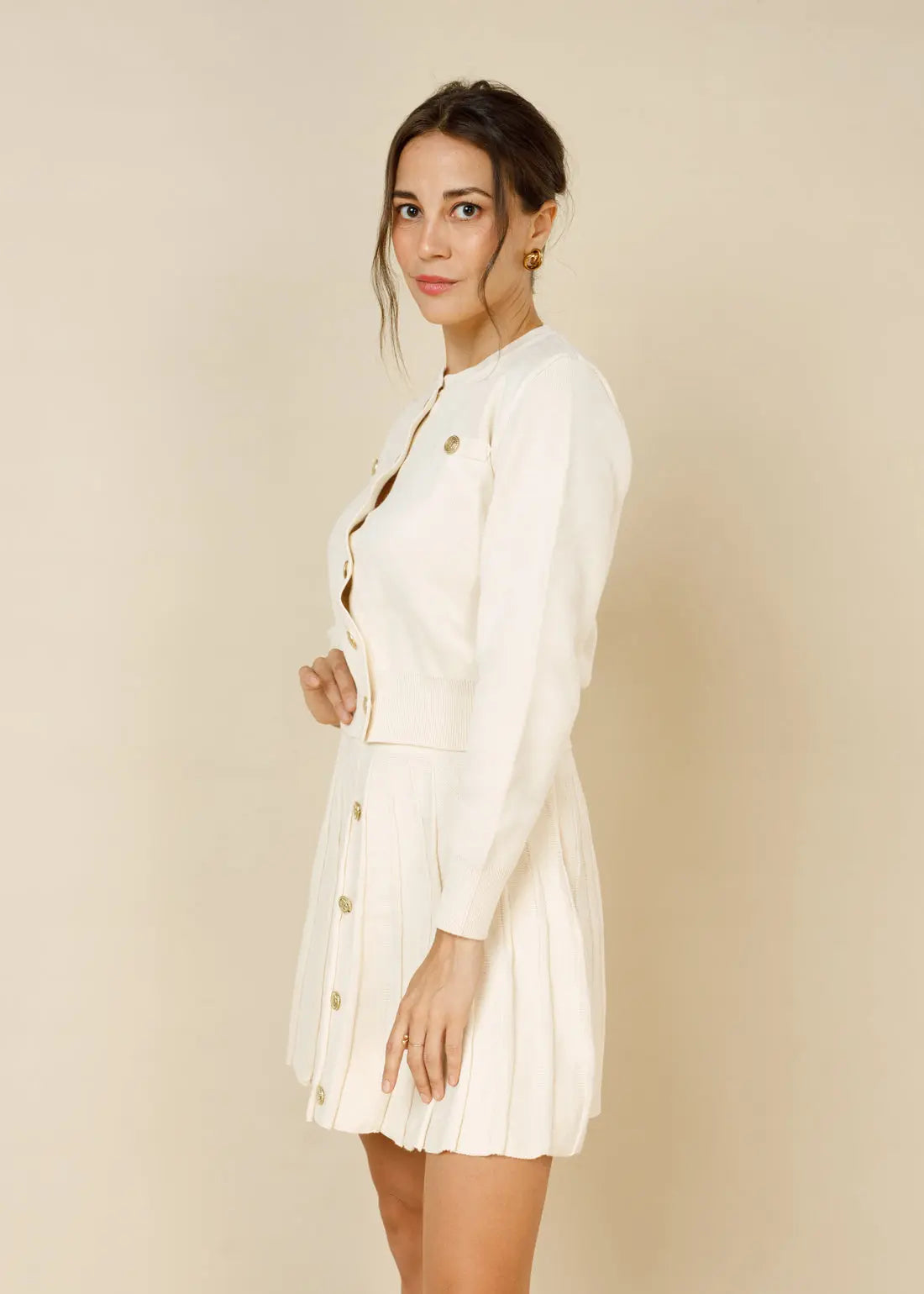 The Windsor Knit Blouse & Mini Skirt  - Legacy London