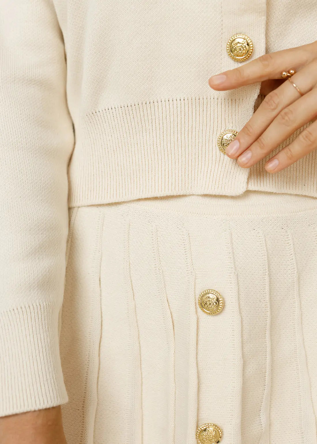 The Windsor Knit Blouse & Mini Skirt  - Legacy London