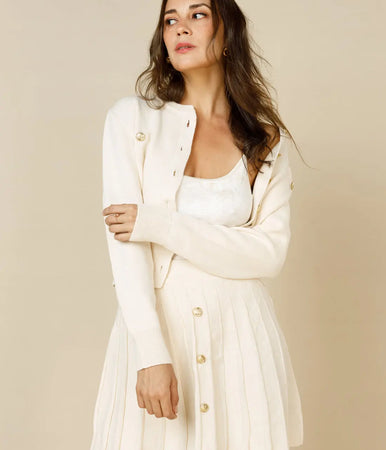 The Windsor Knit Blouse & Mini Skirt  - Legacy London