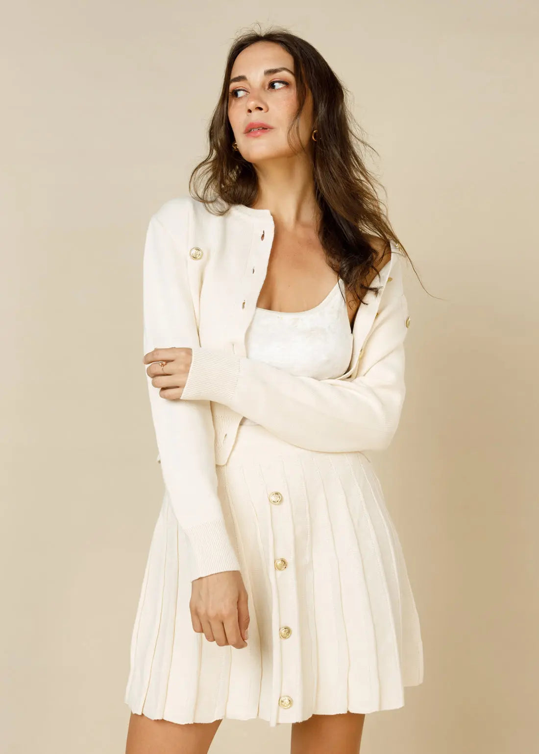 The Windsor Knit Blouse & Mini Skirt  - Legacy London