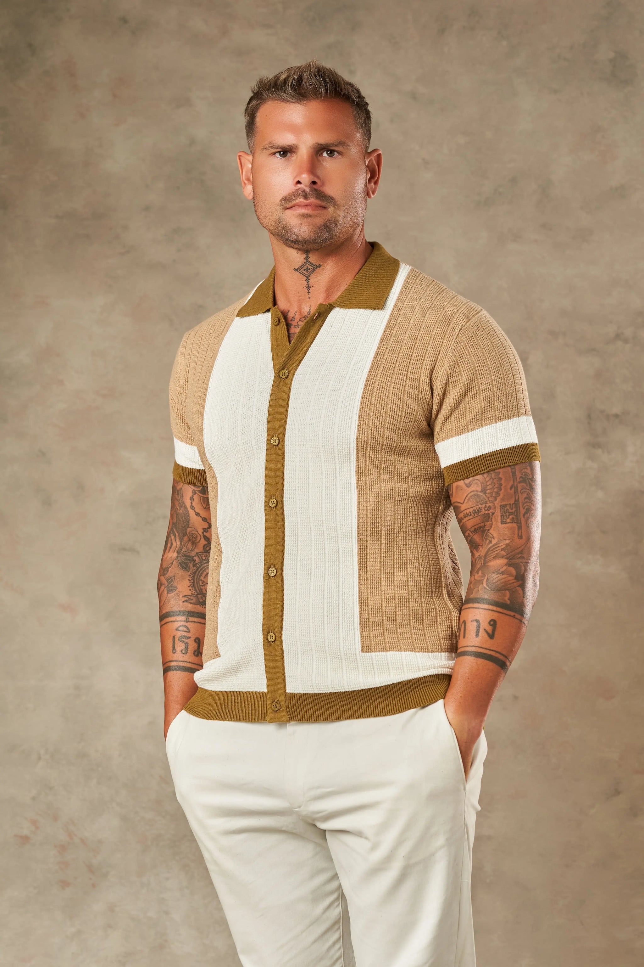 Tri Tone Riviera Button Down Shirt  - Legacy London