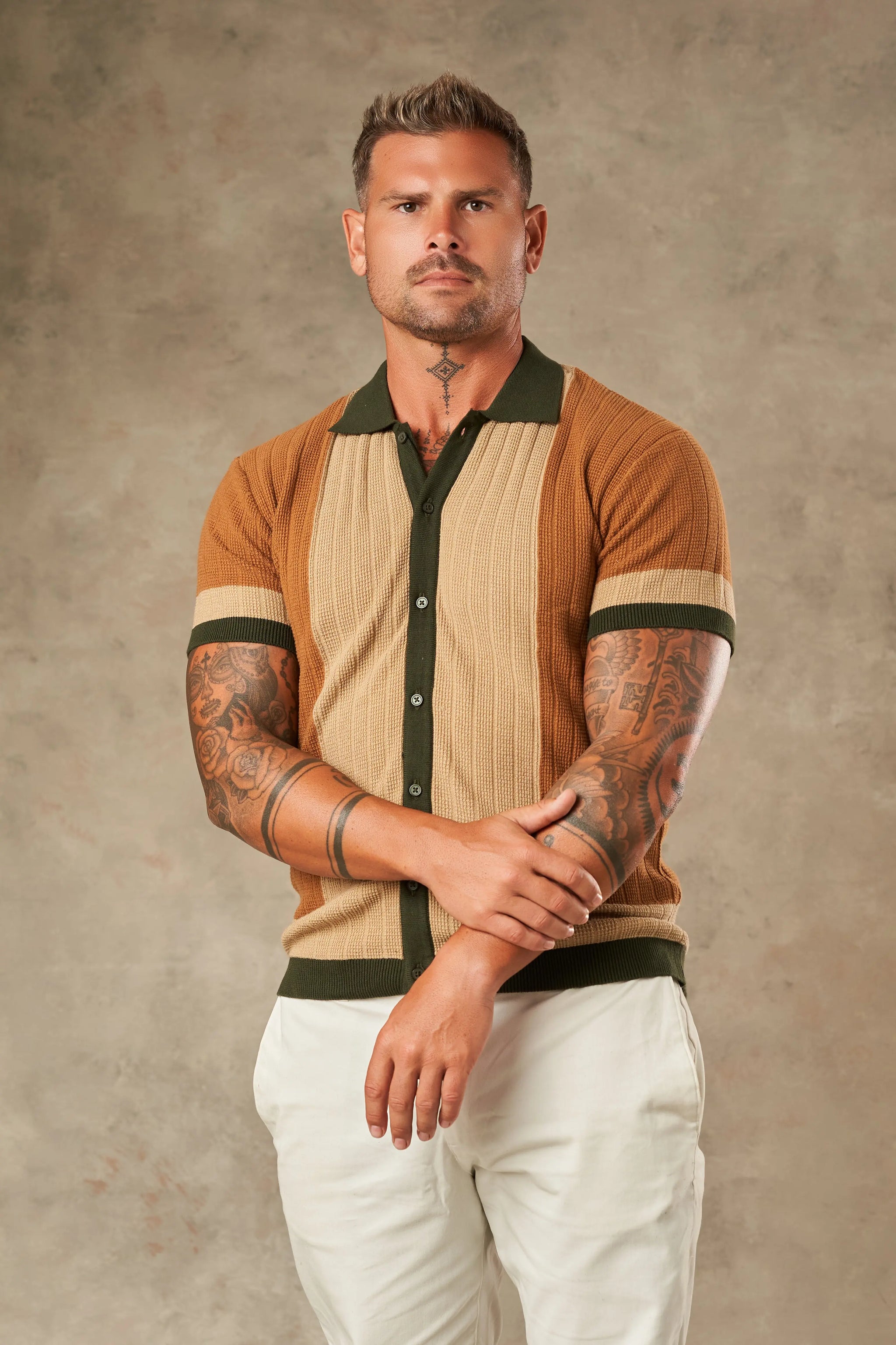 Tri Tone Riviera Button Down Shirt  - Legacy London