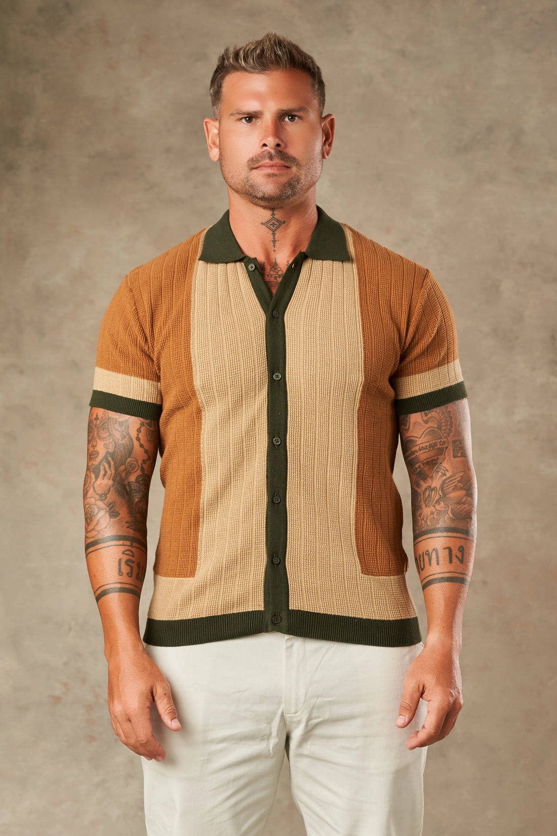 Tri Tone Riviera Button Down Shirt  - Legacy London