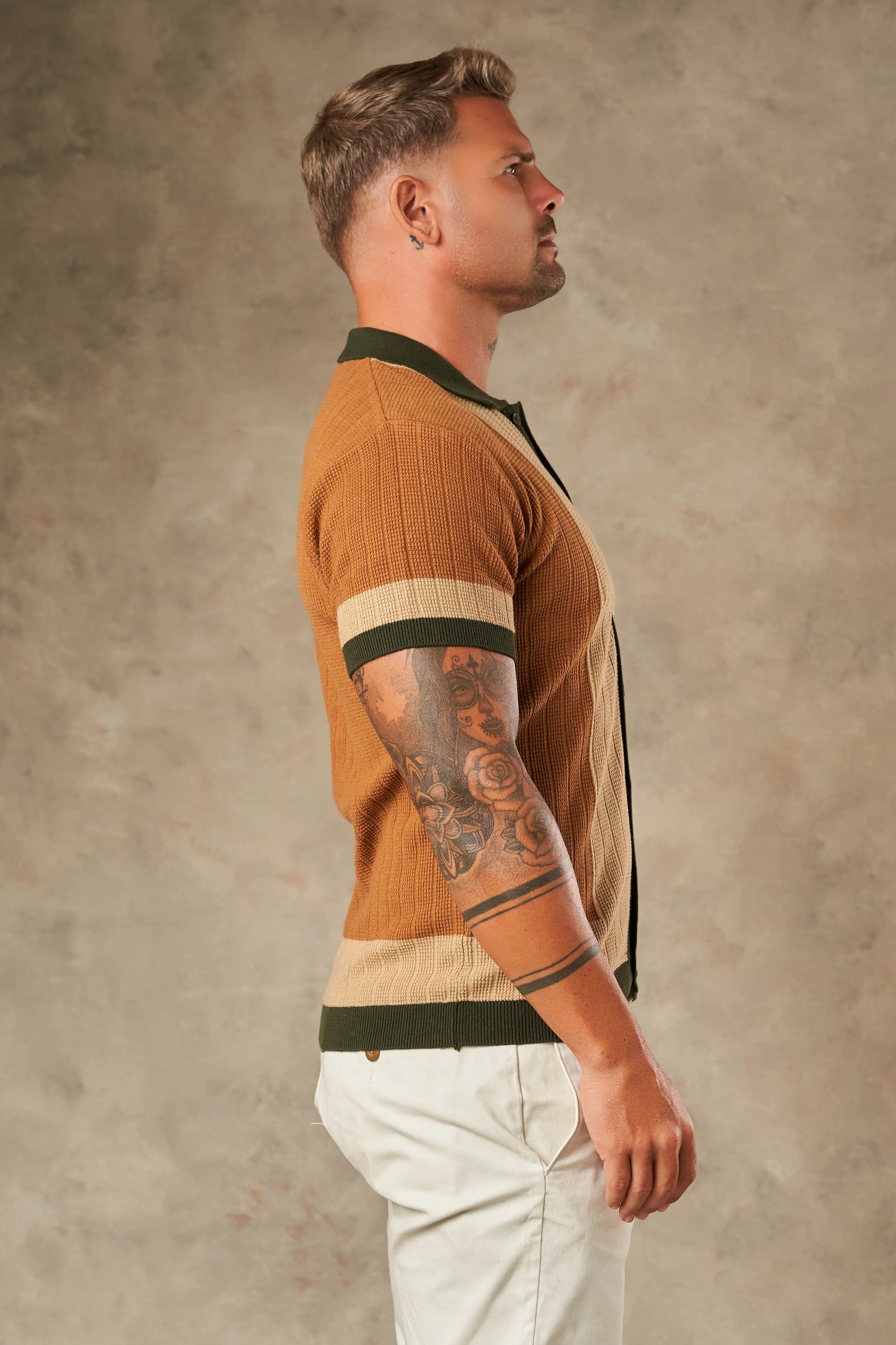 Tri Tone Riviera Button Down Shirt  - Legacy London