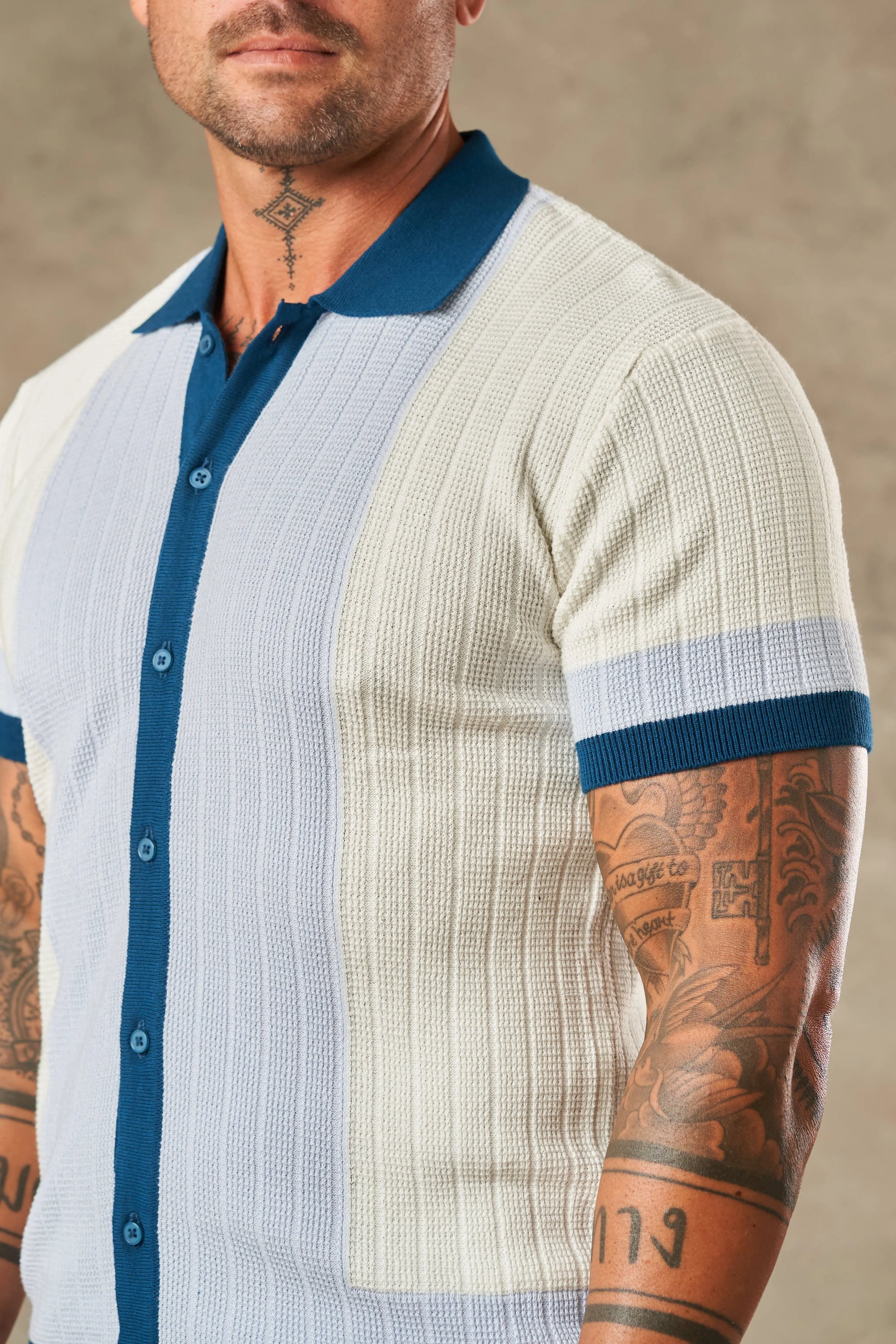 Tri Tone Riviera Button Down Shirt  - Legacy London