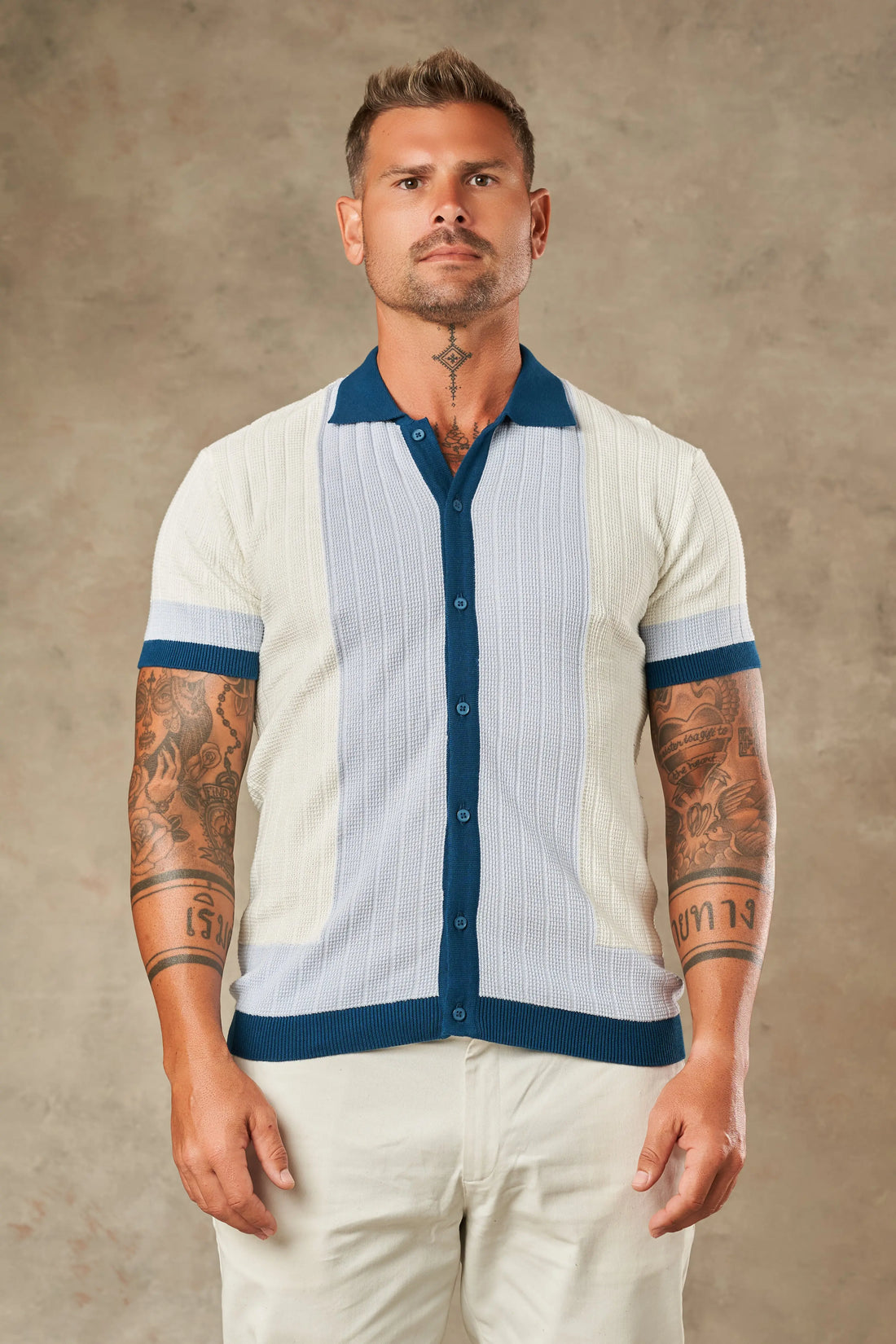 Tri Tone Riviera Button Down Shirt  - Legacy London
