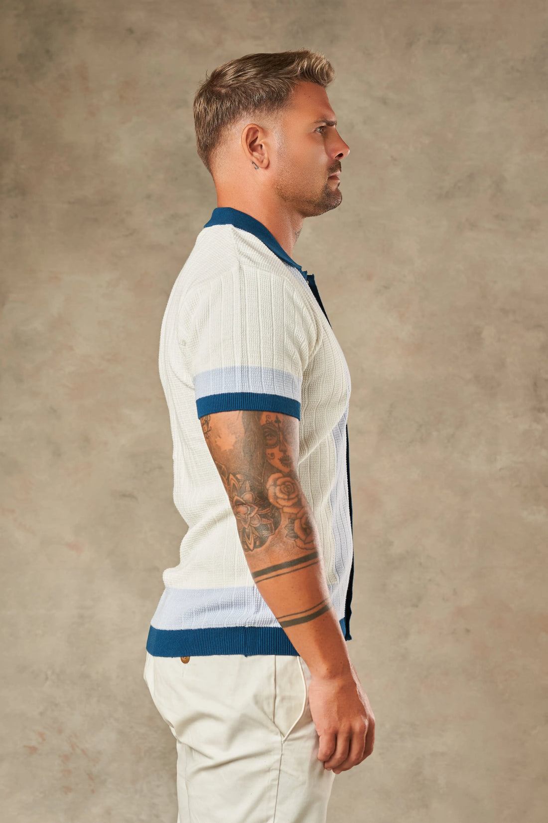 Tri Tone Riviera Button Down Shirt  - Legacy London