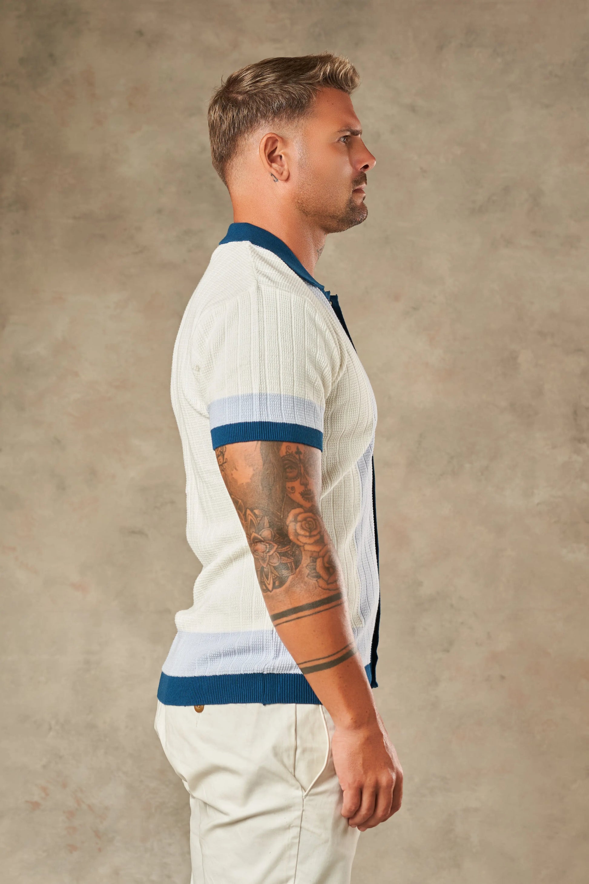 Tri Tone Riviera Button Down Shirt  - Legacy London