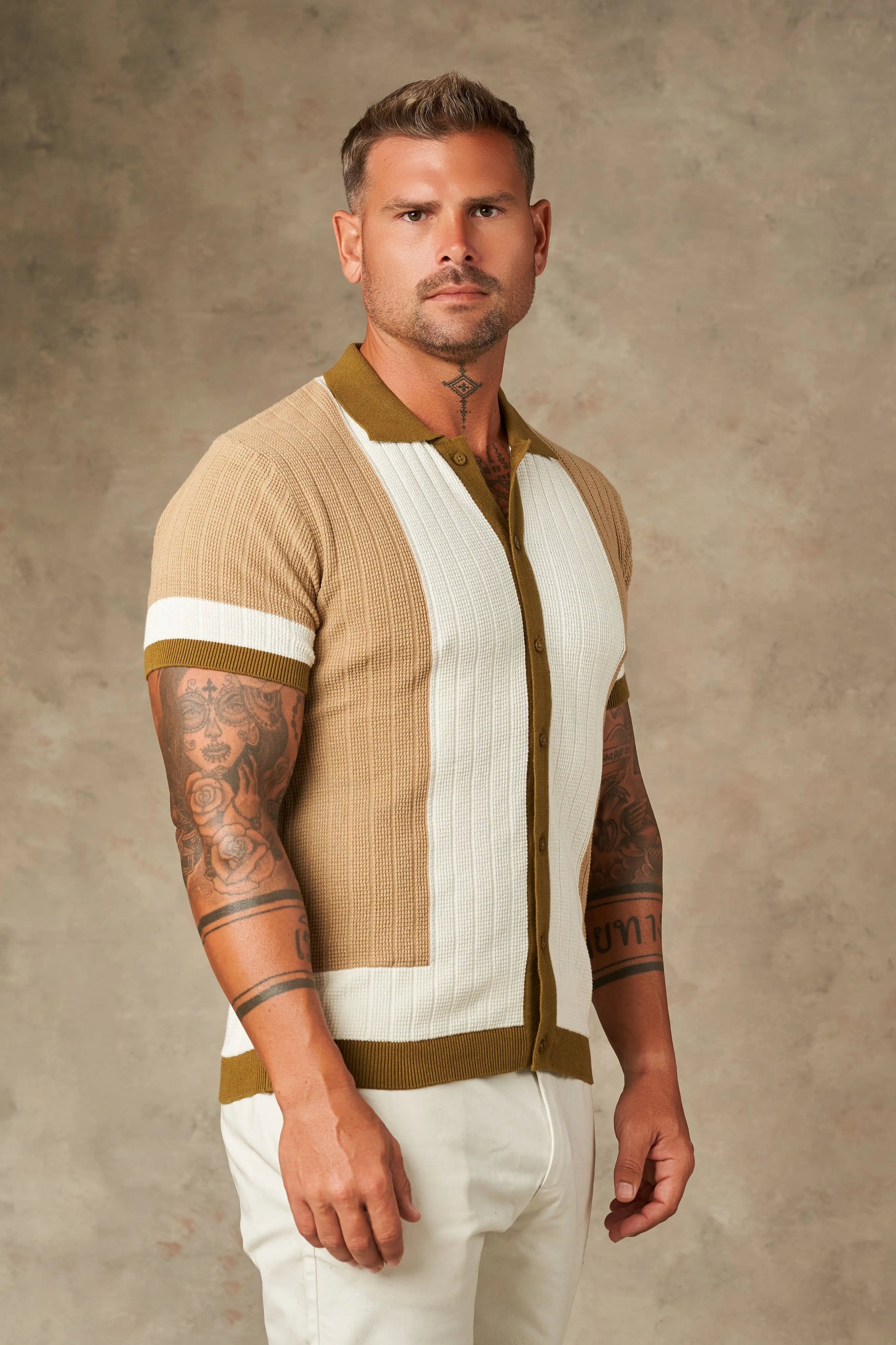 Tri Tone Riviera Button Down Shirt  - Legacy London