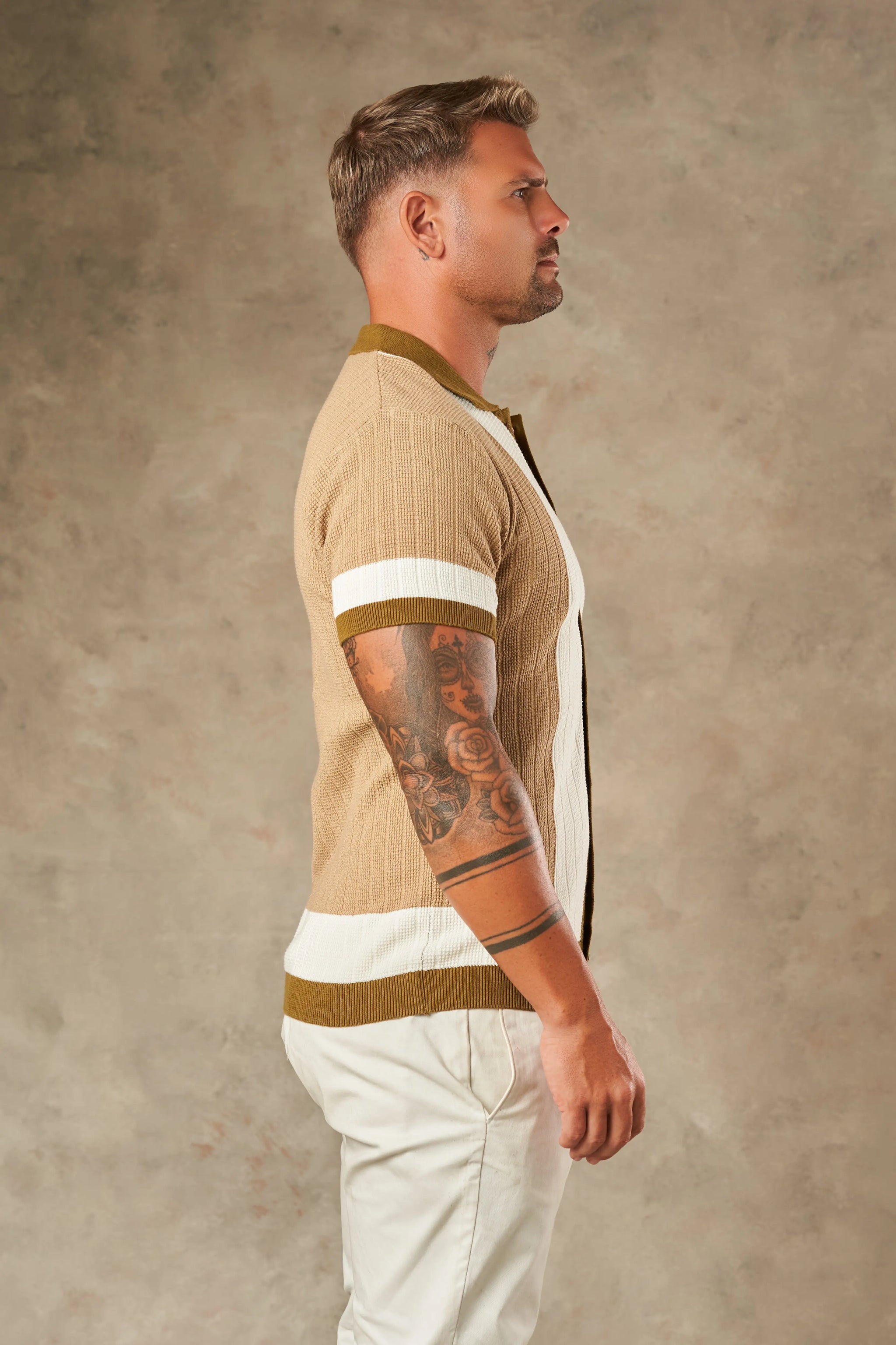 Tri Tone Riviera Button Down Shirt  - Legacy London