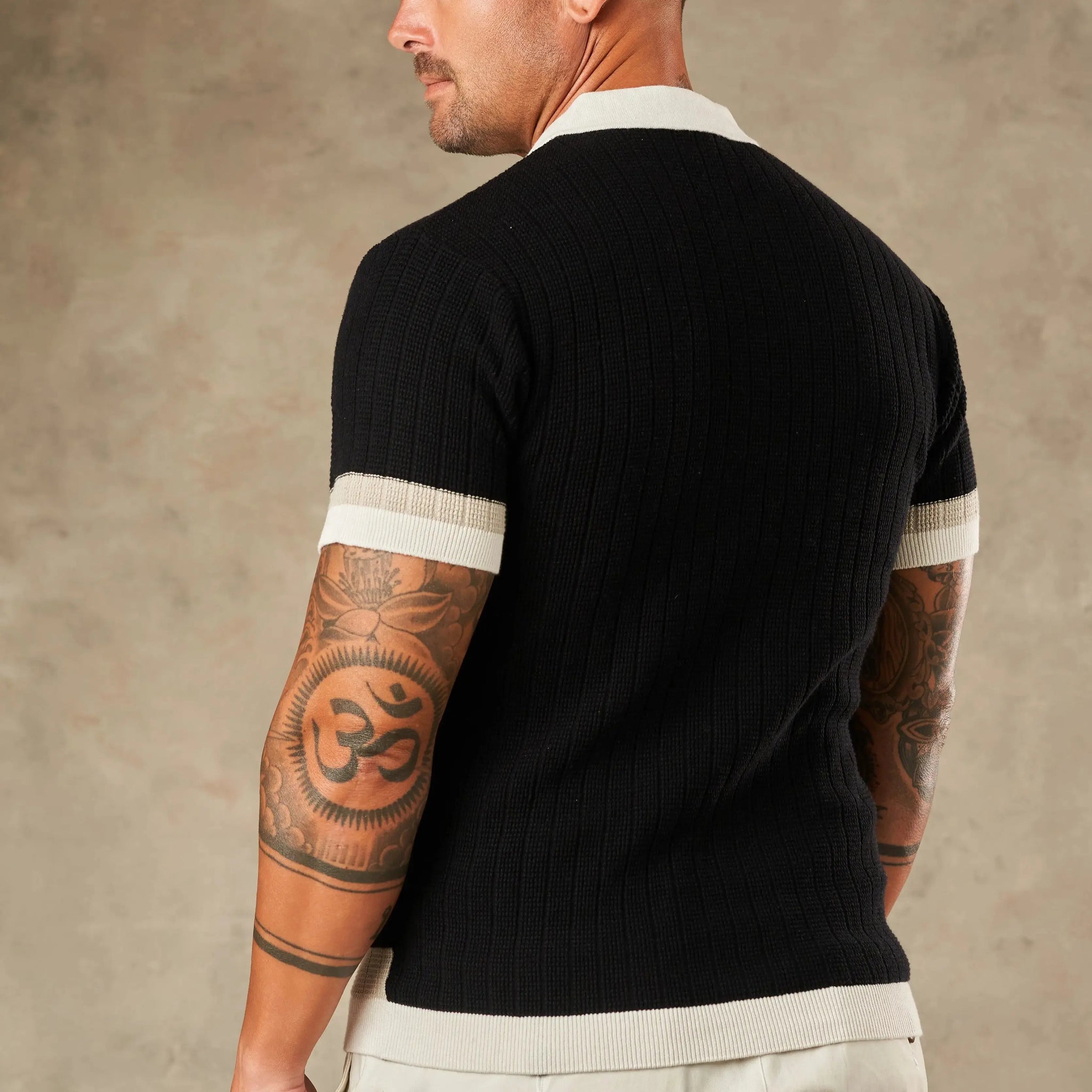 Vertical Colour Block Zipper Polo - Legacy London