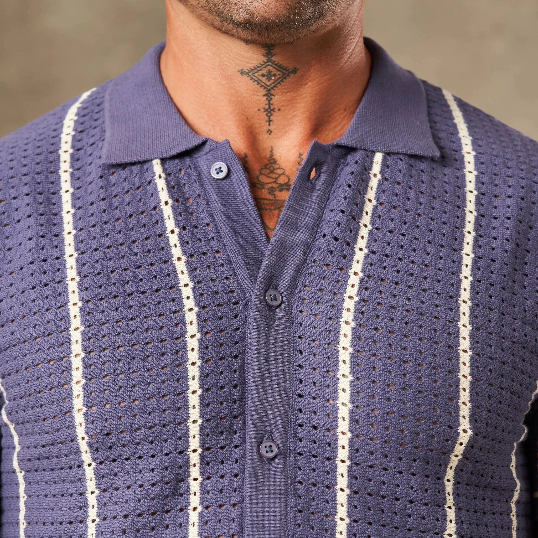 Vertical Pointelle Button Down  - Legacy London