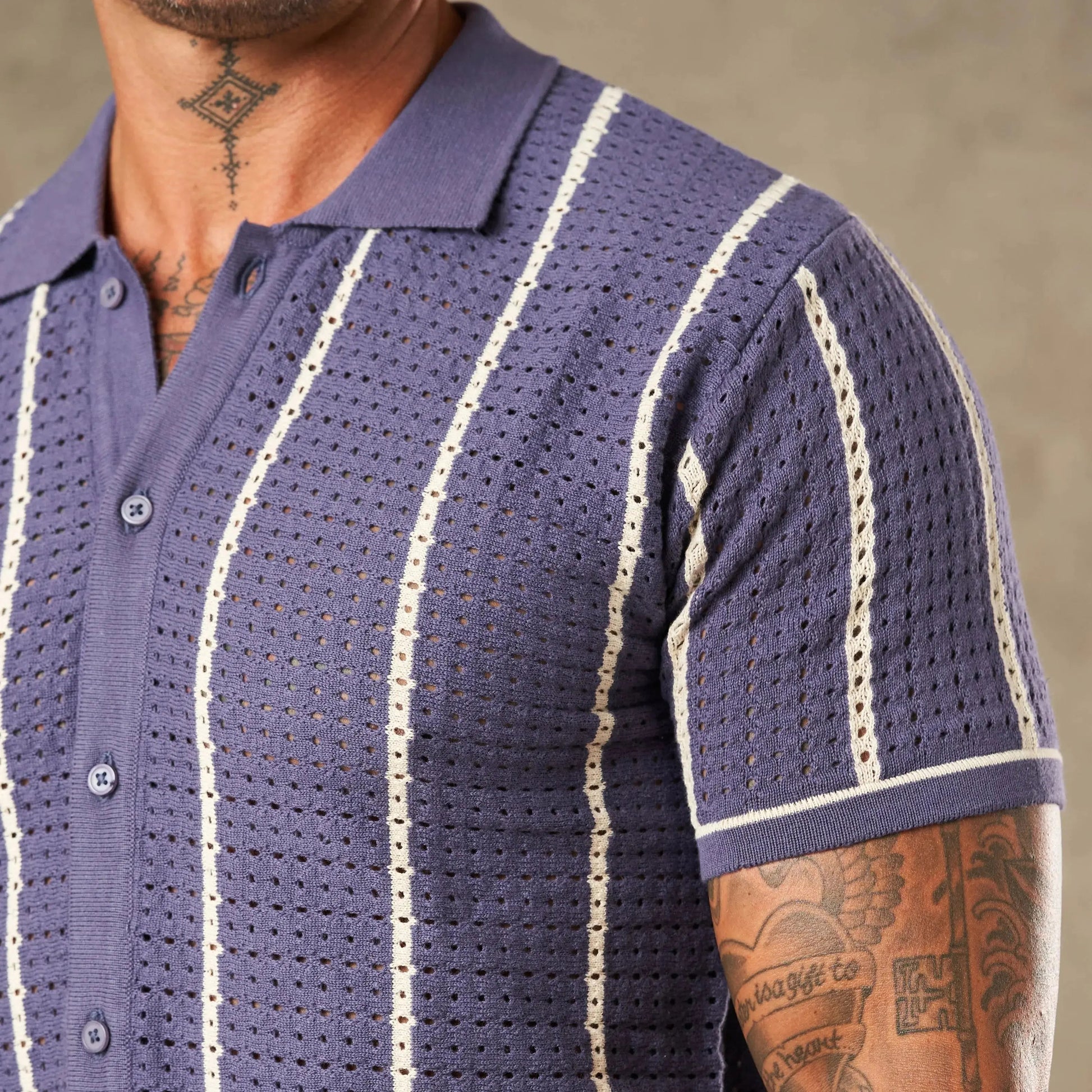 Vertical Pointelle Button Down  - Legacy London