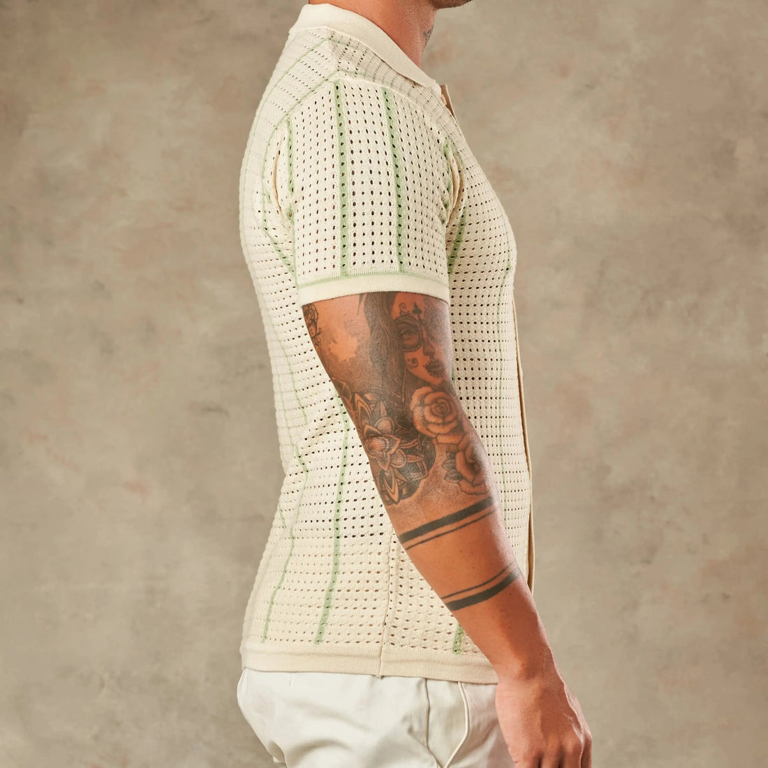 Vertical Pointelle Button Down  - Legacy London