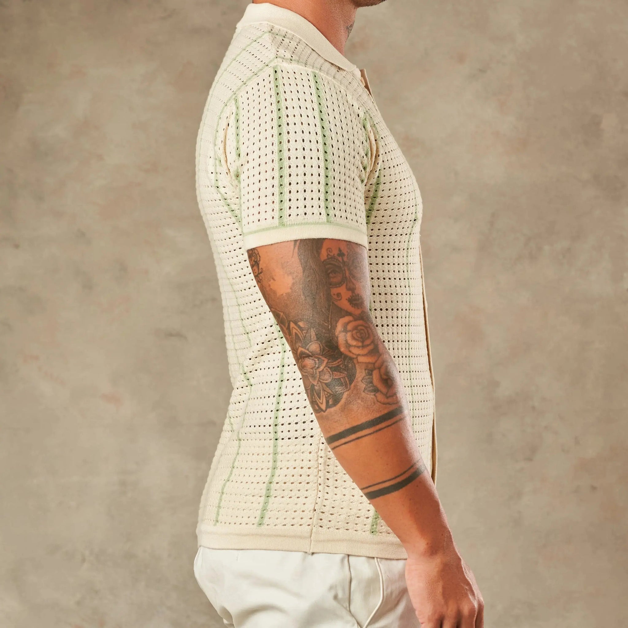 Vertical Pointelle Button Down  - Legacy London