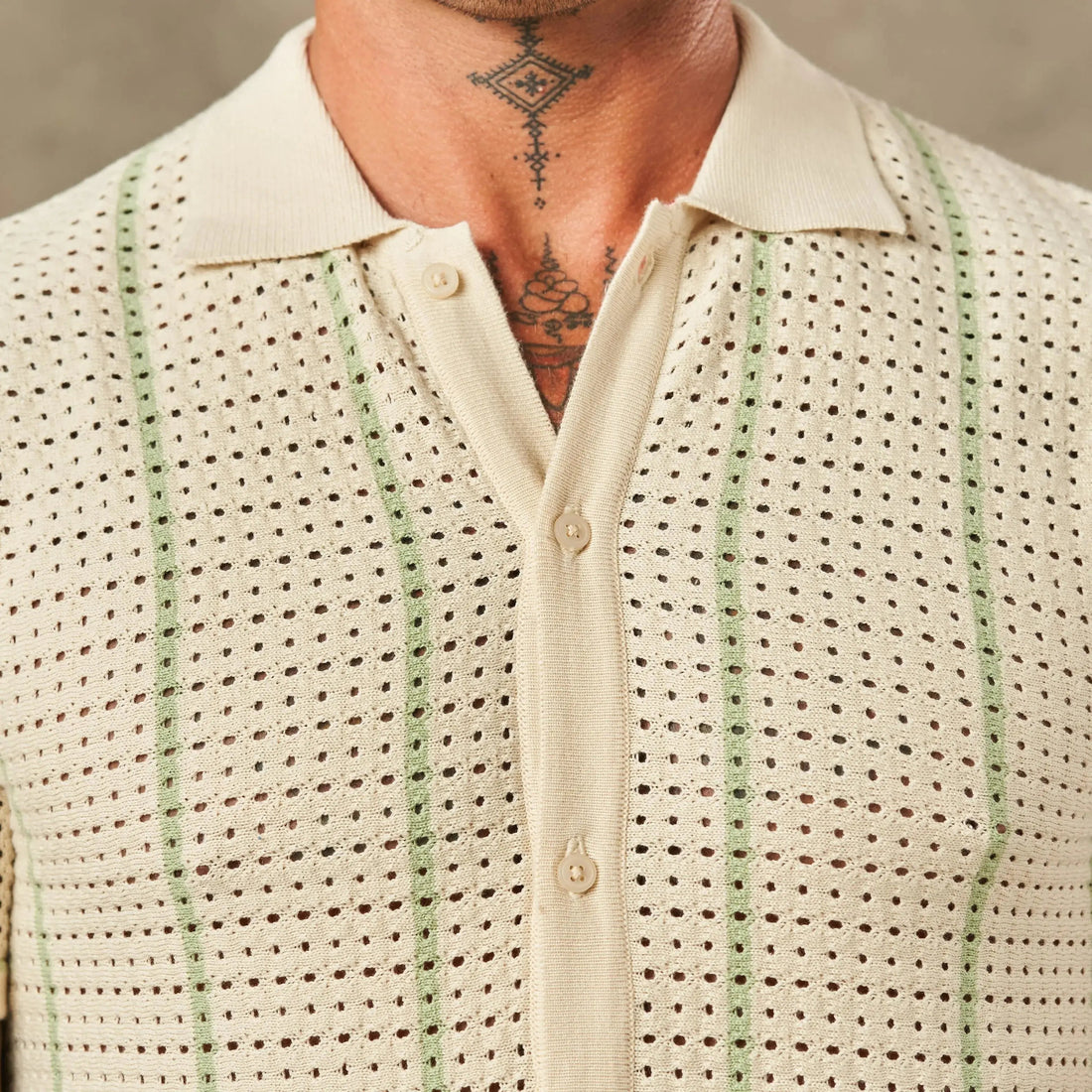 Vertical Pointelle Button Down  - Legacy London