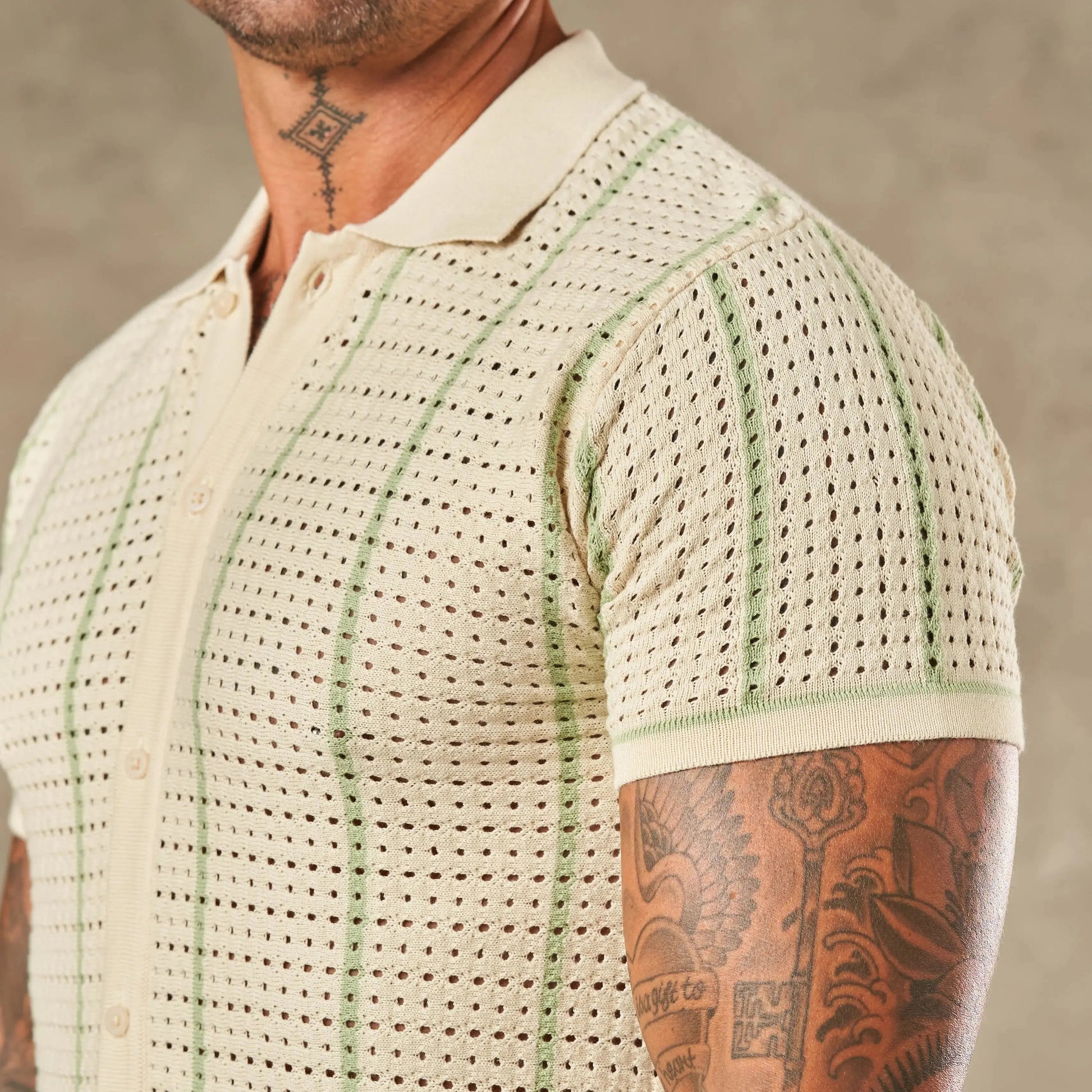 Vertical Pointelle Button Down  - Legacy London