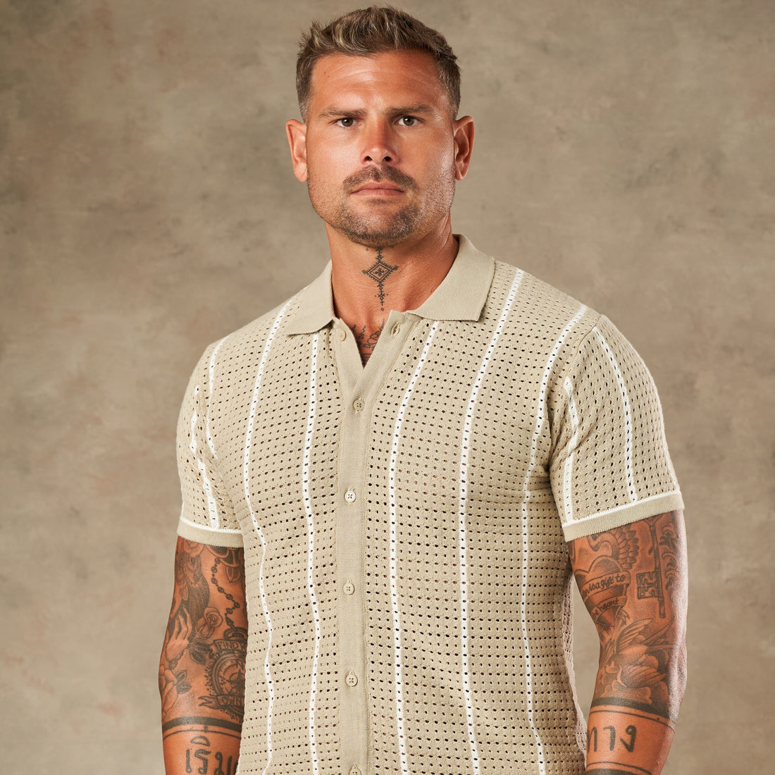 Vertical Pointelle Button Down  - Legacy London