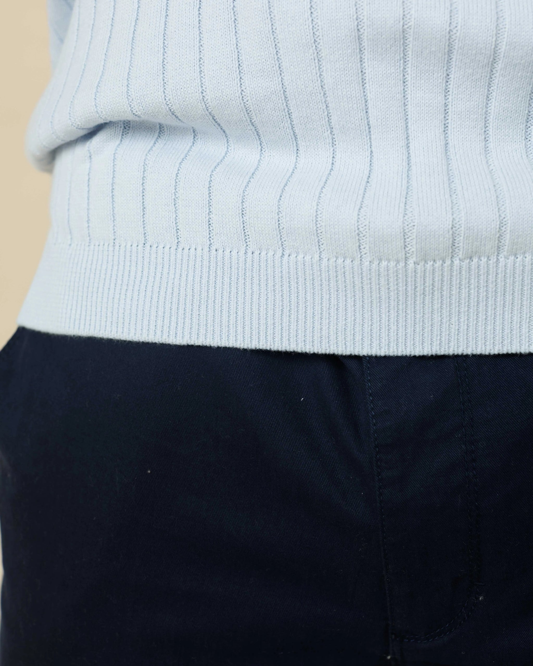 Vintage Striped Flat Knit Cotton Polo  - Legacy London