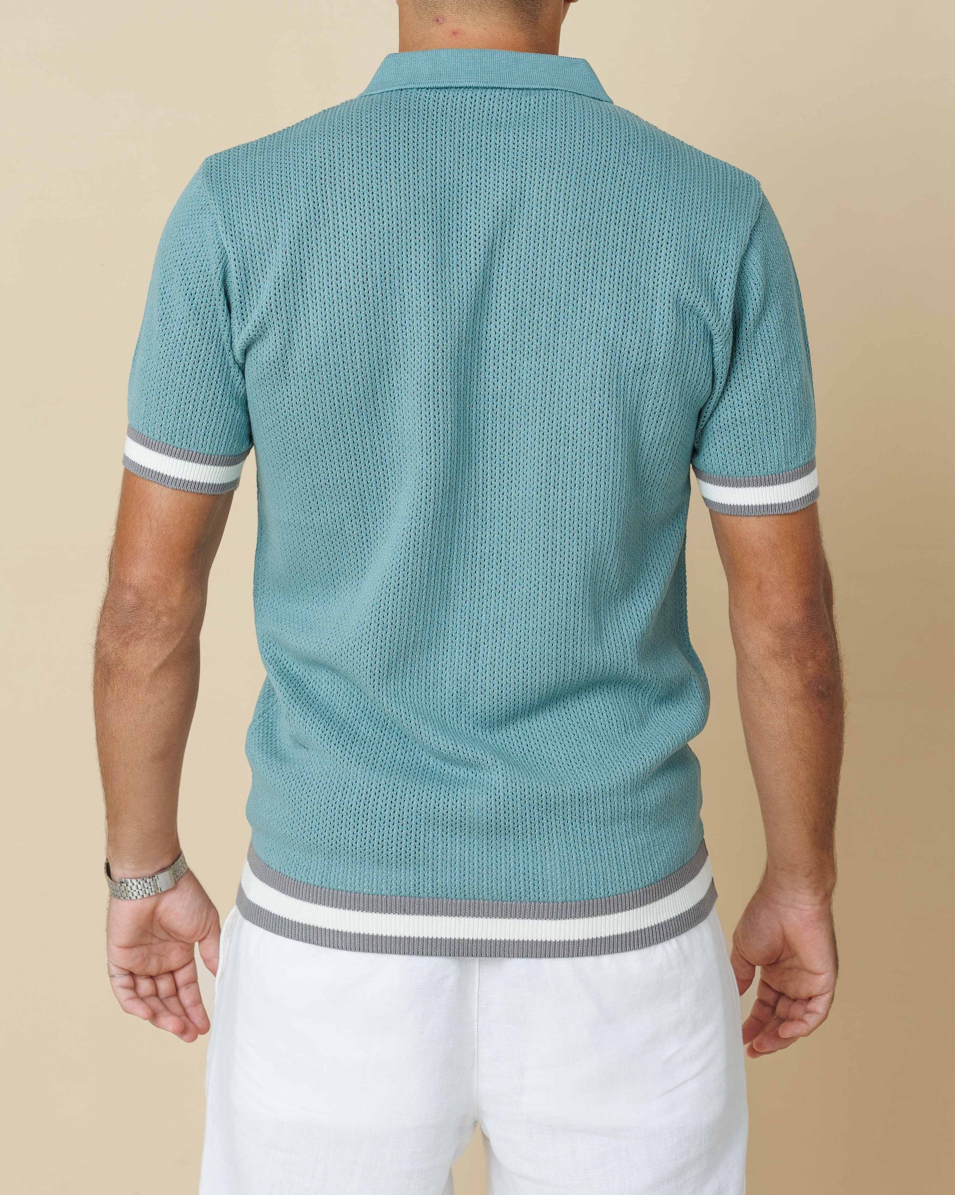Zig Zag Jacquard Cotton Polo  - Legacy London