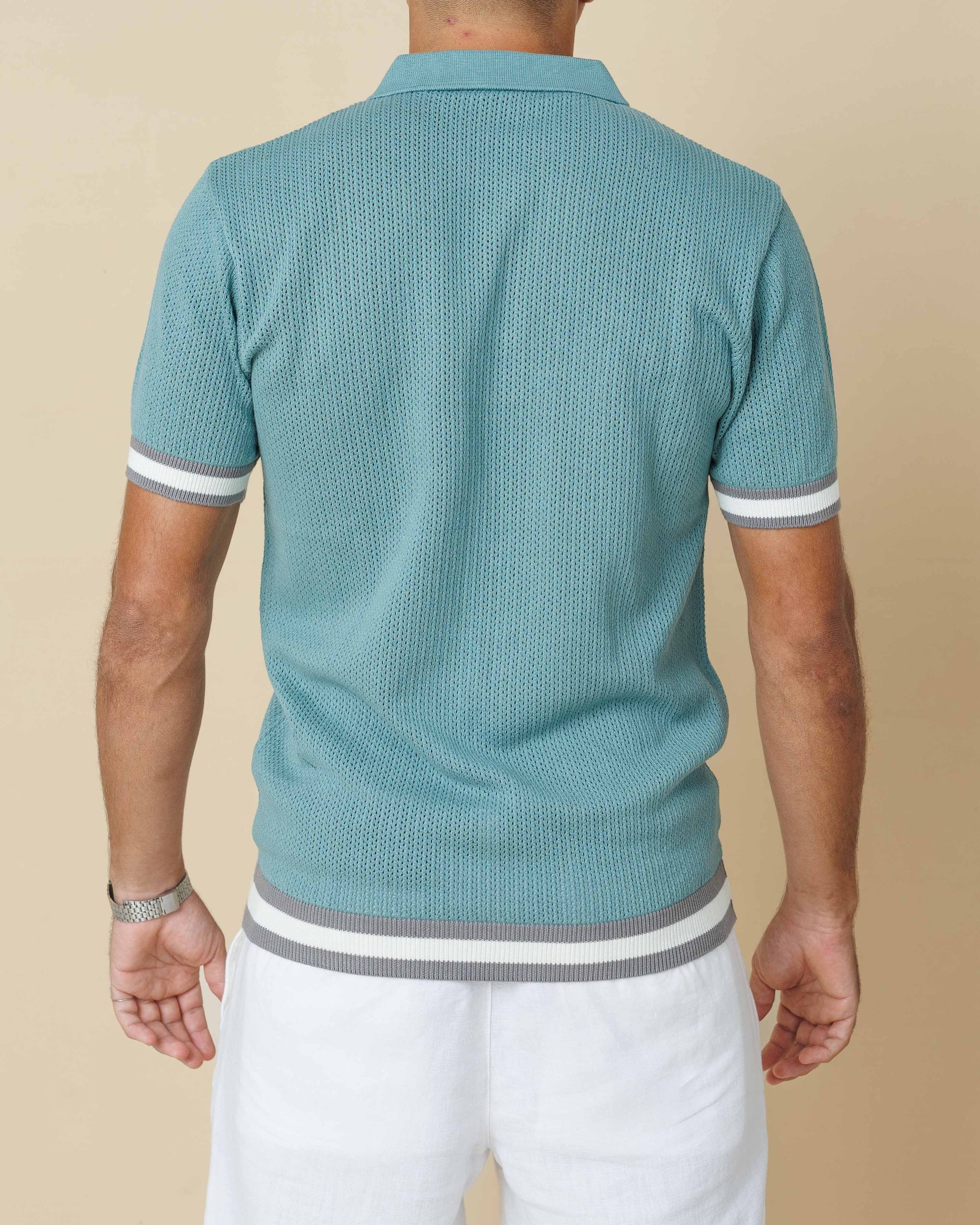 Zig Zag Jacquard Cotton Polo  - Legacy London