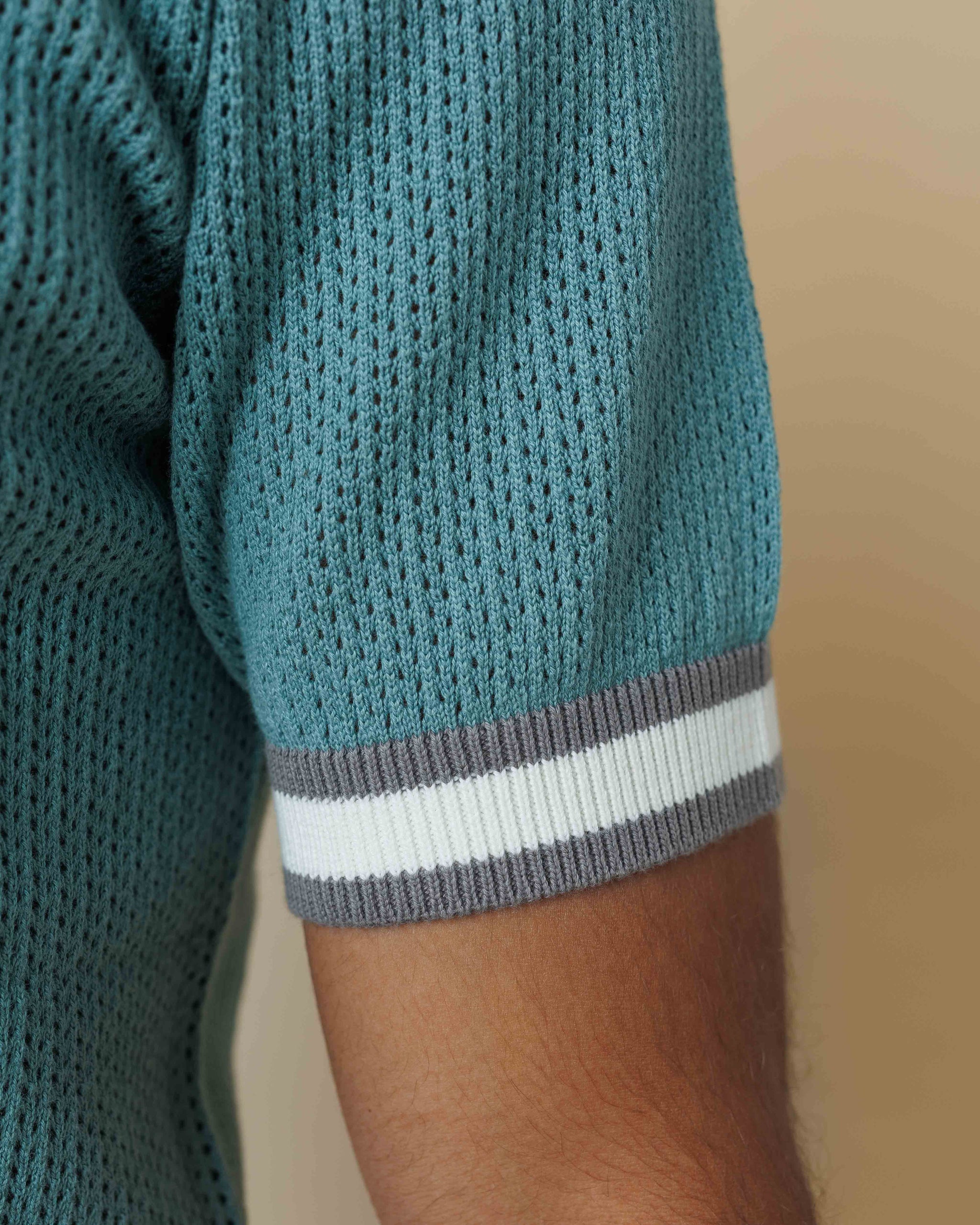 Zig Zag Jacquard Cotton Polo  - Legacy London