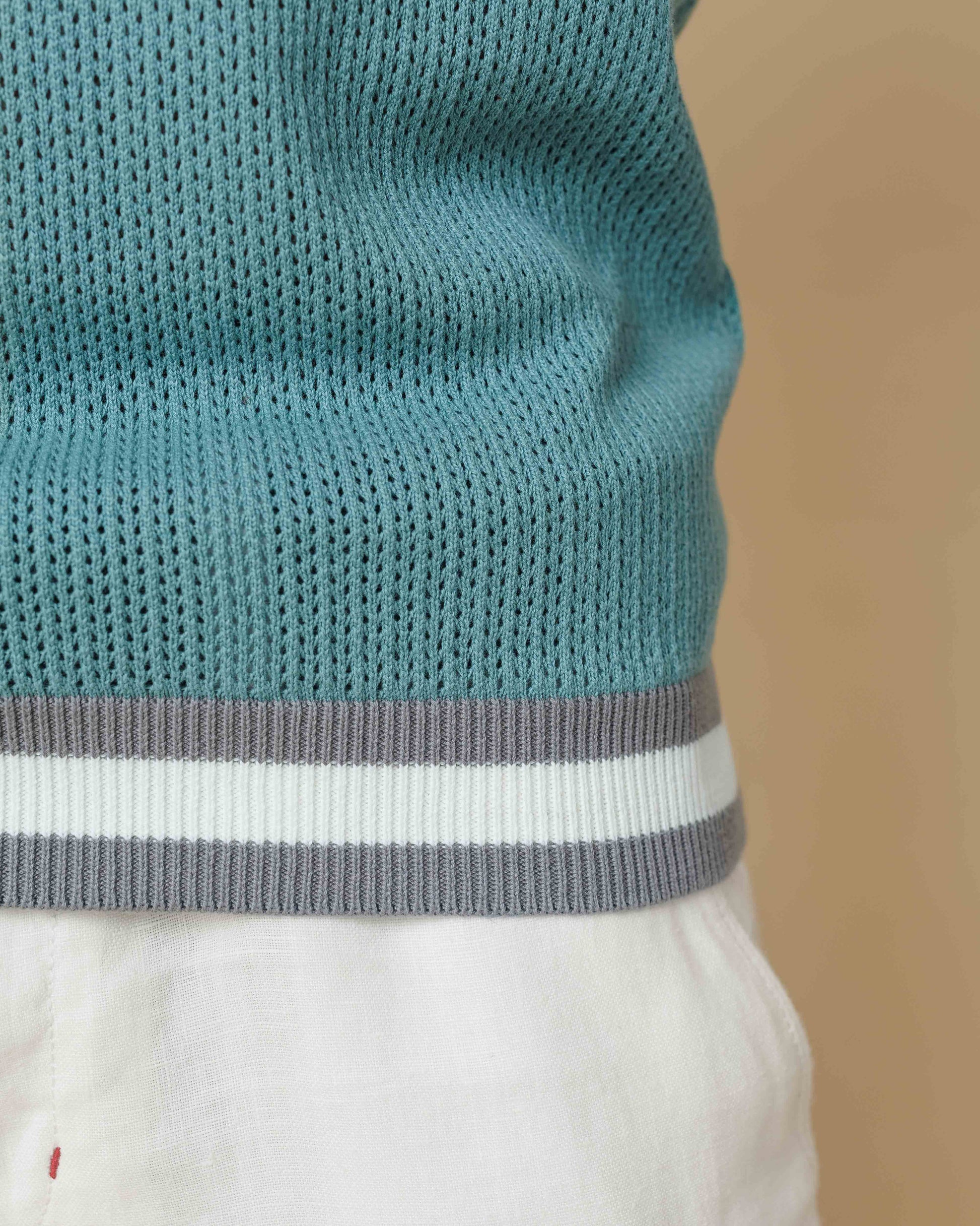 Zig Zag Jacquard Cotton Polo  - Legacy London
