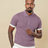 Zig Zag Jacquard Cotton Polo Lavender-XL - Legacy London