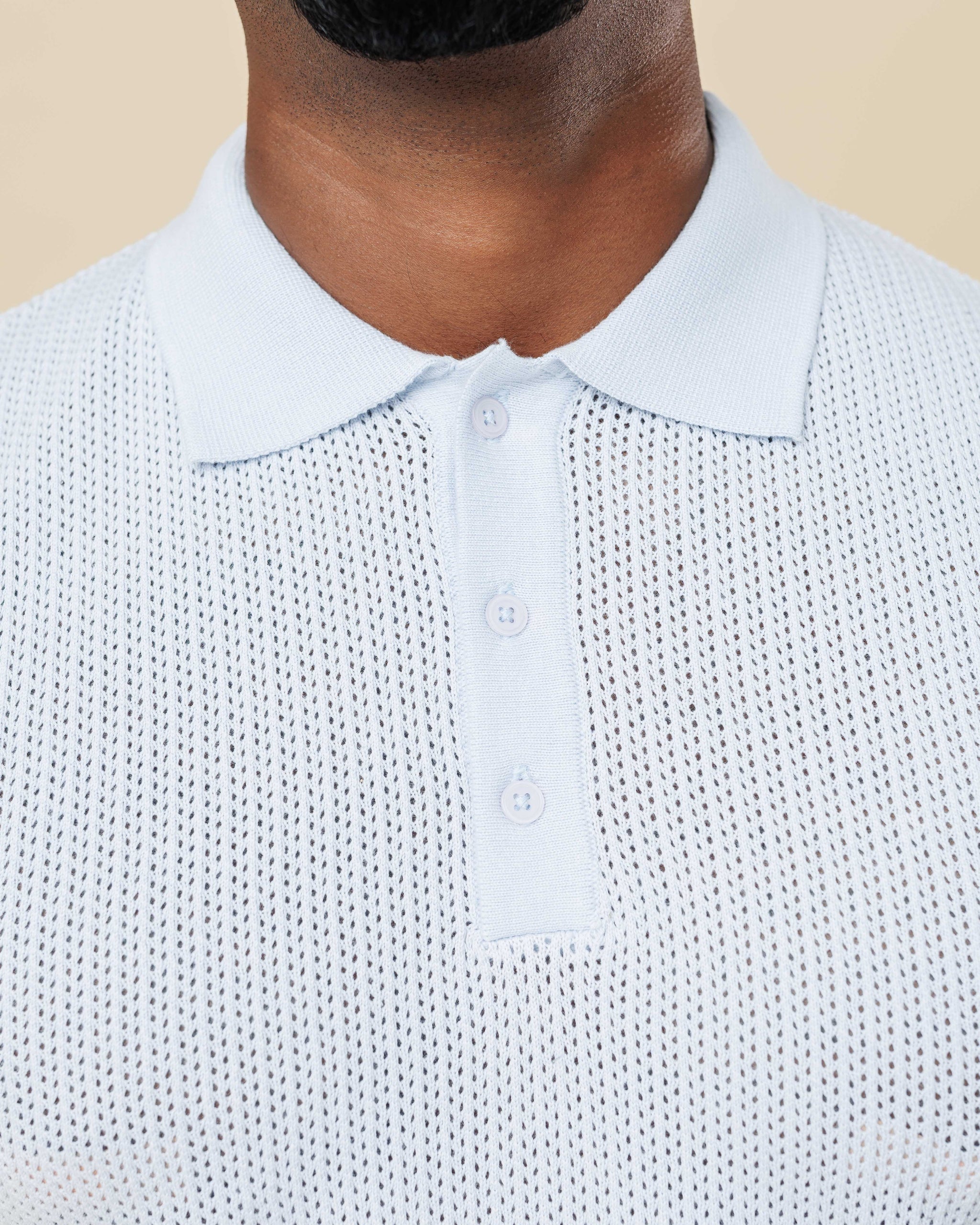 Zig Zag Jacquard Cotton Polo  - Legacy London