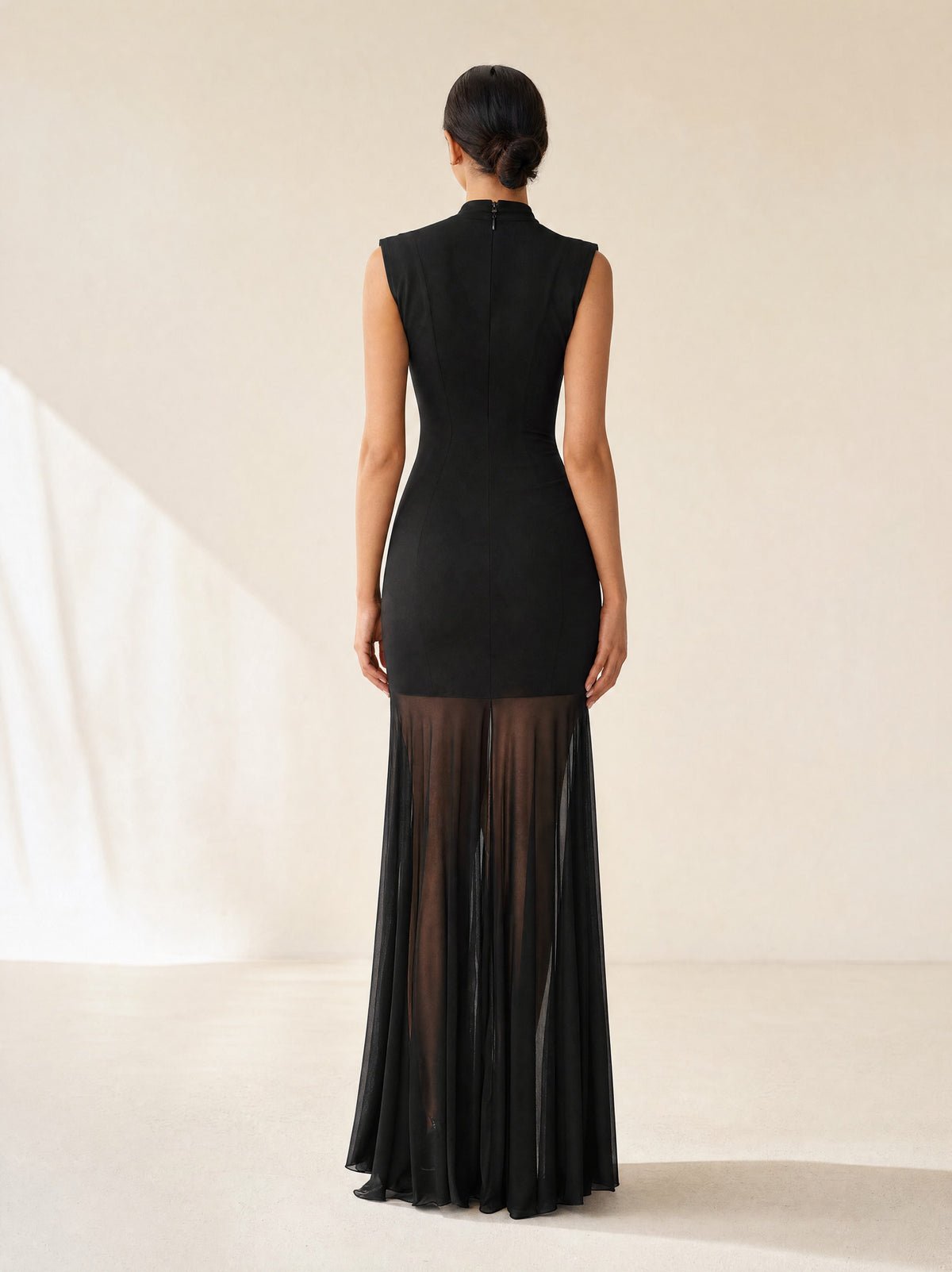 Brook Keyhole Evening Maxi Dress, back view - Legacy London