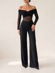 Davies Mesh Bodysuit and Tailored Trousers, front view - Legacy London