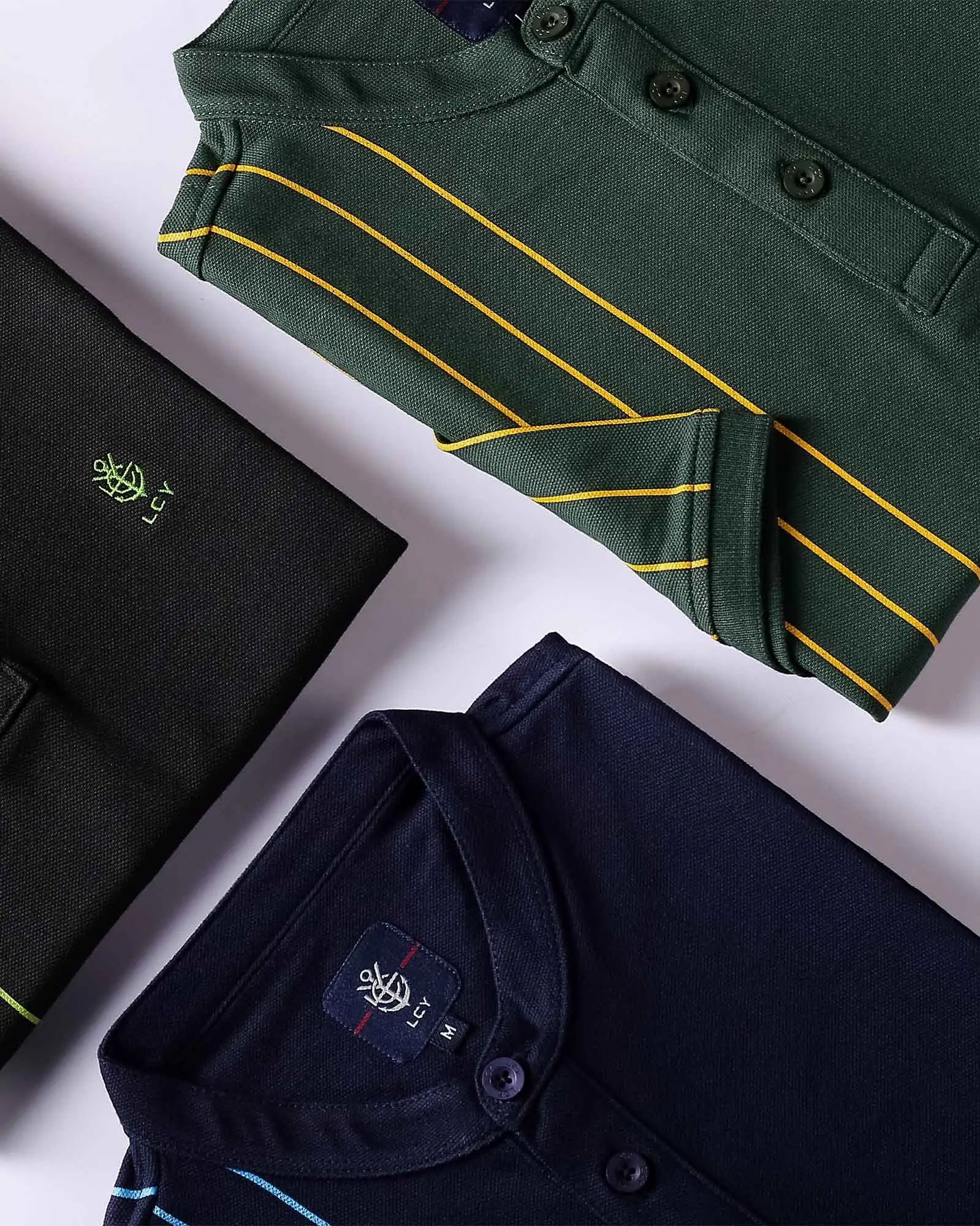 Legacy London | Capsule Collection - Contrasting Vertical Striped Men's Mandarin Polo Legacy London